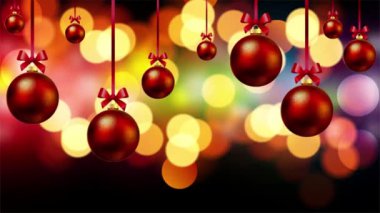 bokeh arka plan üzerinde kırmızı Noel topları