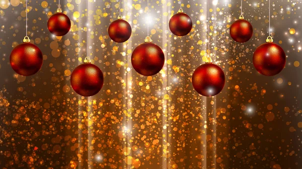 Balles de Noël suspendues sur le fond bokeh — Image vectorielle