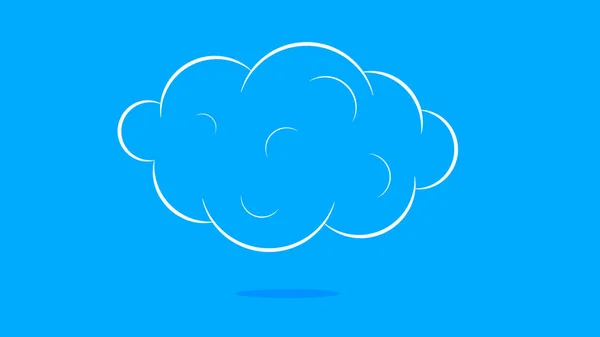 White cloud in a flat design — Stock Vector