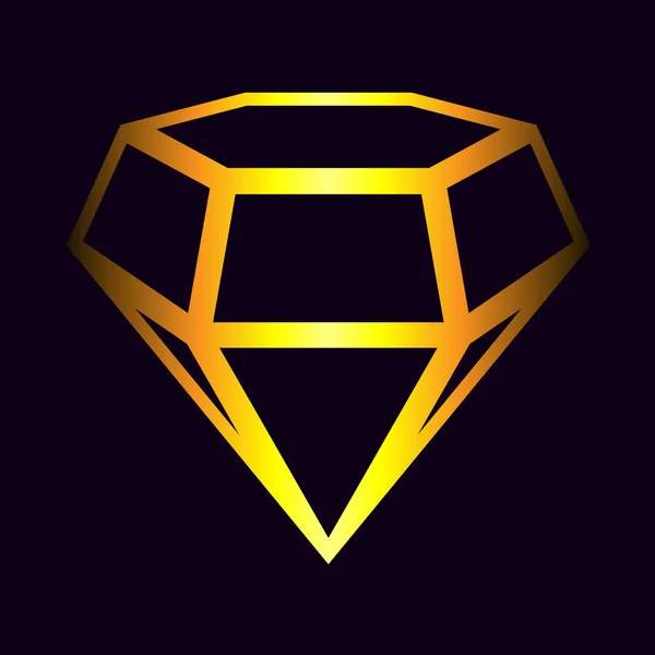 Gold diamond logo — Stock Vector