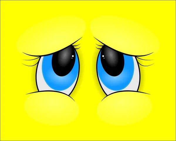 Occhi dei cartoni animati triste — Vettoriale Stock