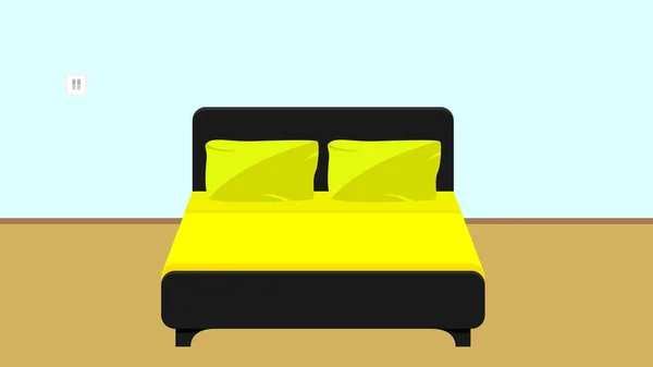 Bett in flacher Ausführung — Stockvektor
