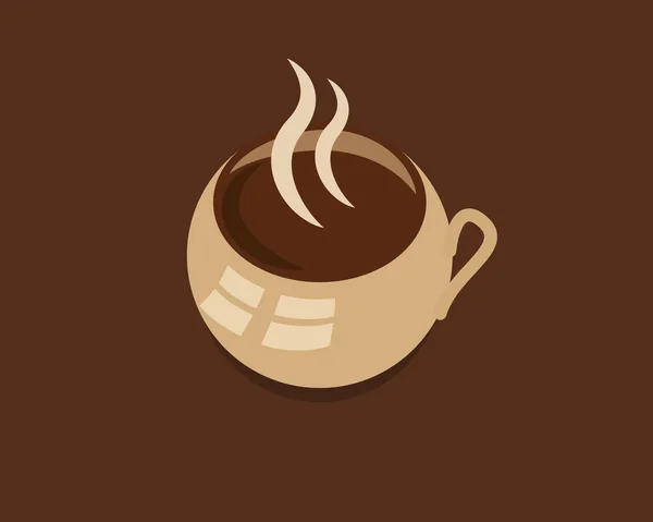 Tasse Logo mit Kaffee — Stockvektor