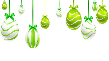 Festival boyalı Paskalya yumurtaları asılı