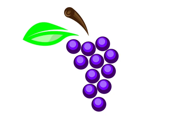 Logo of the grapes in a flat design — Stock Vector