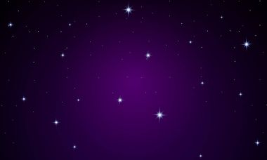 Mor bir arka plan üzerinde birçok yıldız