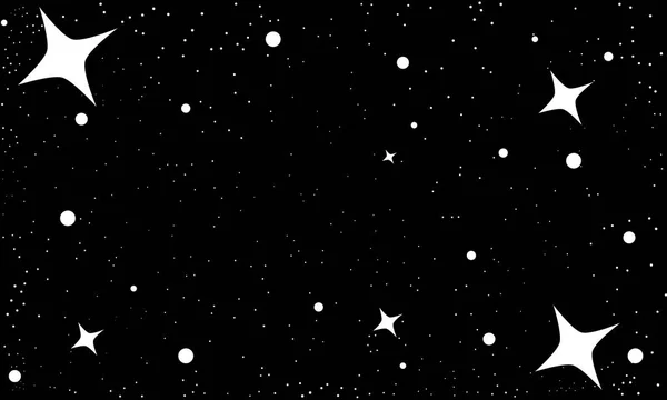 Black and white starry sky — Stock Vector