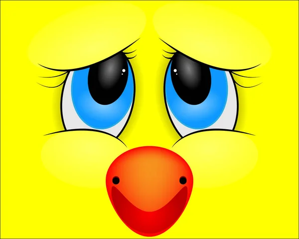 Cartoon face of a duck — Stock Vector