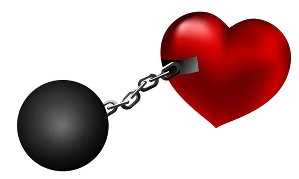 Cadenas en el corazón — Archivo Imágenes Vectoriales