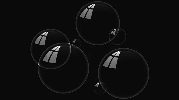 Černá mýdlové bubliny — Stockový vektor