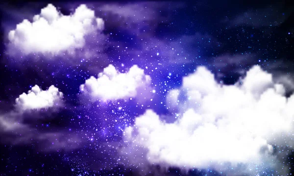 雲と明るい銀河 — ストックベクタ