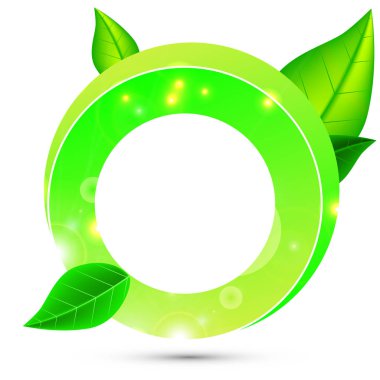 yeşil yaprakları ile yuvarlak logosu