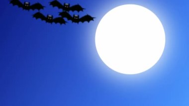 Yarasalar dolunayda uçar, sanat videosu çizimleri.