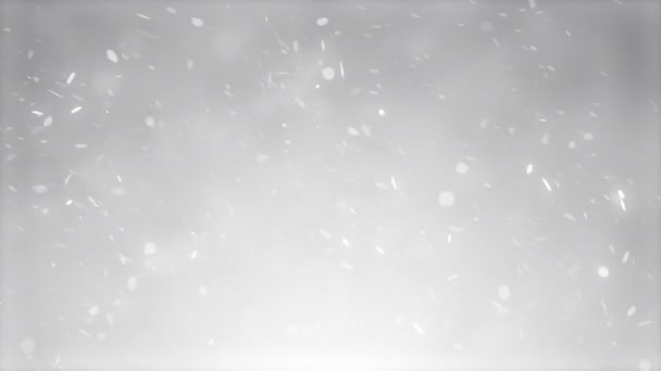 抽象的な銀のボケを背景にした雪 アートビデオイラスト — ストック動画
