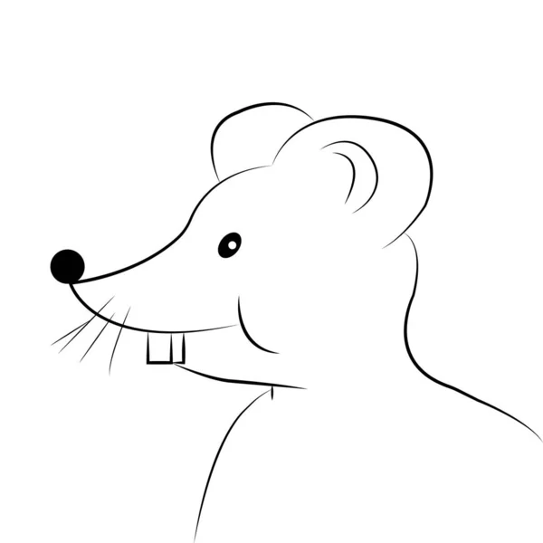 Cartoon Rat Silhouette Vector Art Illustration — Stock Vector