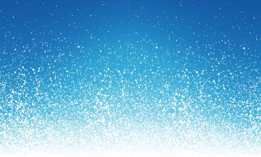 Mavi arka planda kusursuz beyaz kar spreyi, vektör sanat çizimi.