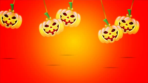 Hanging Zucche Halloween Illustrazione Arte Vettoriale — Video Stock