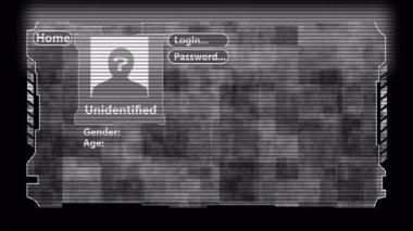 Kişisel veri hologramı, sanat video illüstrasyonu.
