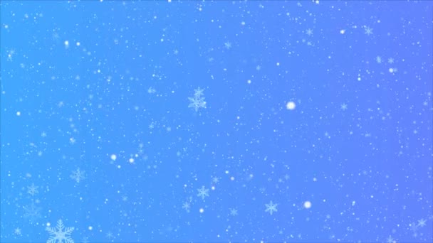 Fond Abstrait Bleu Flocons Neige Illustration Vidéo Art — Video