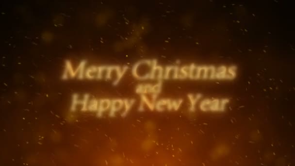 Lettering Feliz Natal Feliz Ano Novo Fundo Bokeh Ilustração Vídeo — Vídeo de Stock