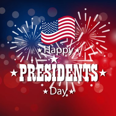 ABD Başkanı 'nın günü için soyut afiş, vektör sanat illüstrasyonu.