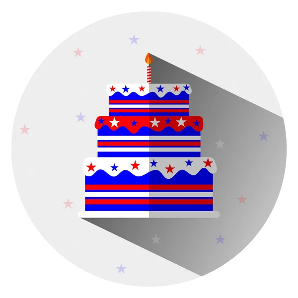 Zadowolony Tort Urodzinowy Projektu Szczęśliwy Prezydent Wektor Ilustracja Sztuki — Wektor stockowy