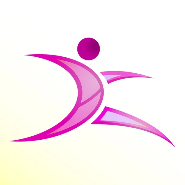 Logo Sportif Faisant Des Étirements Illustration Art Vectoriel — Image vectorielle