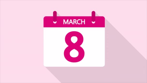 Kalenderblatt Für Den März — Stockvideo