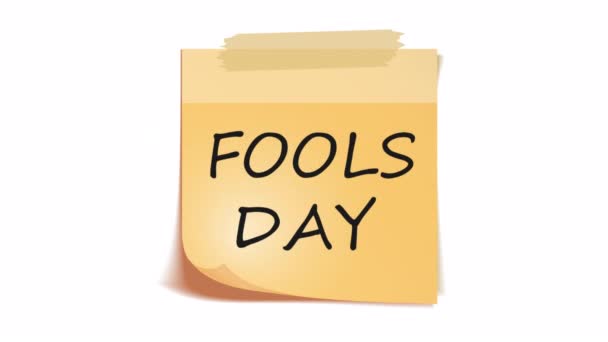 Fools Day Sticker Art Video Illustration — Stock Video