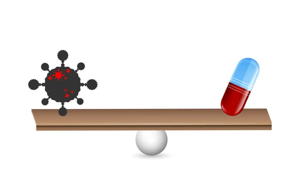 Вирус Бактерий Медицина Весах Векторная Иллюстрация — стоковый вектор