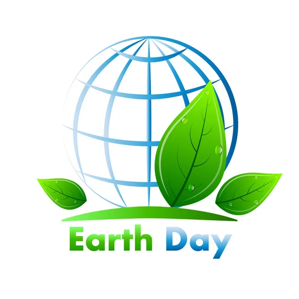 Earth Day Logo Design Vektor Kunst Illustration — Stockvektor