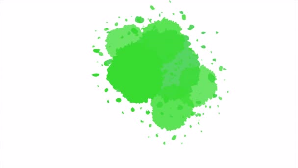 緑の水彩の背景に白いフレームを持つアースデイ アートビデオイラスト — ストック動画