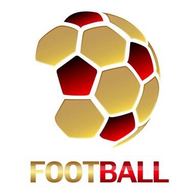 Altıgen futbol topu logosu, vektör sanat çizimi.