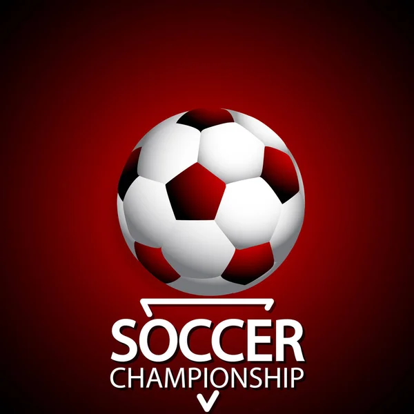 Fußball Meisterschaftsball Auf Rotem Hintergrund Vektor Art Illustration — Stockvektor