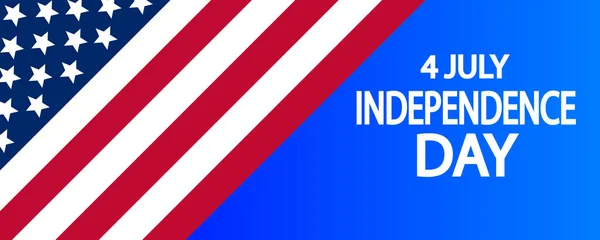 Luglio Giorno Indipendenza Degli Stati Uniti Banner Orizzontale Illustrazione Arte — Vettoriale Stock