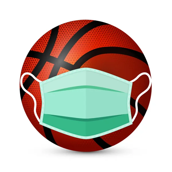 Медицинская Маска Баскетбол Векторная Иллюстрация — стоковый вектор