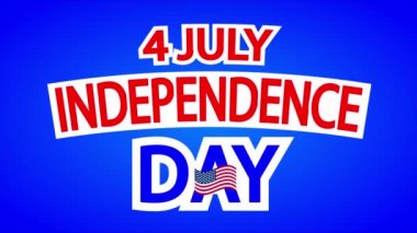 4 Temmuz Amerika 'nın bağımsızlık günü işareti, sanat videosu illüstrasyonu.