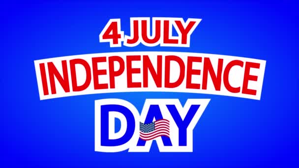 Červenec Americká Značka Den Nezávislosti Umělecké Video Ilustrace — Stock video