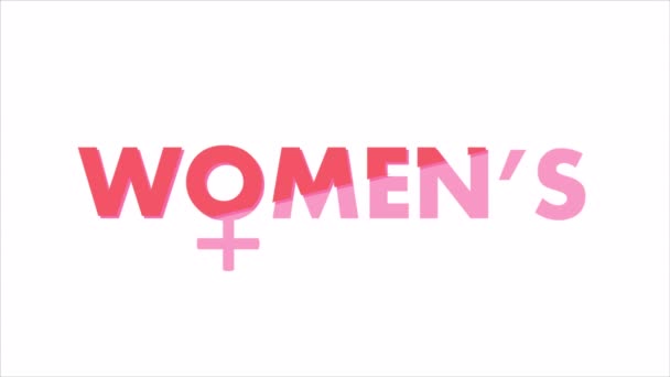 Жіночий День Написання Рівності Ілюстрація Художнього Відео — стокове відео