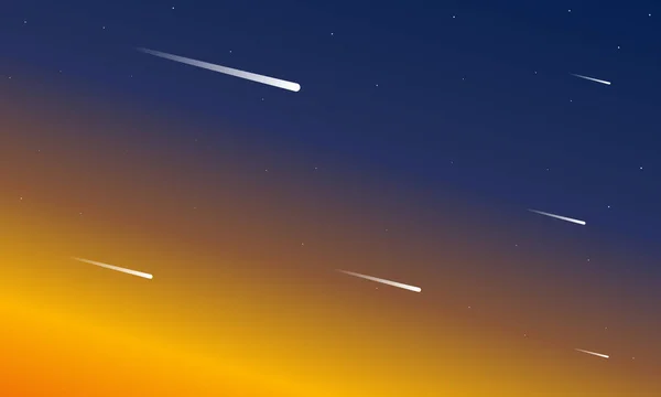 Muitos Cometas Céu Ilustração Arte Vetorial — Vetor de Stock