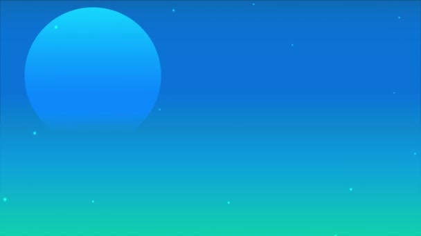 Cielo Nocturno Azul Con Luna Translúcida Ilustración Video Arte — Vídeo de stock