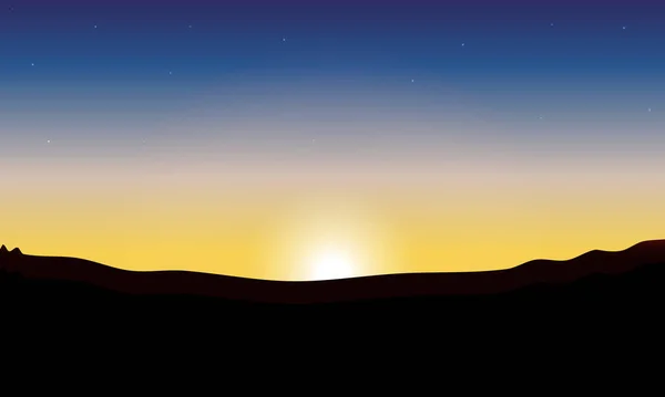Abstrakte Dunkle Sonnenuntergangslandschaft Vektor Art Illustration — Stockvektor