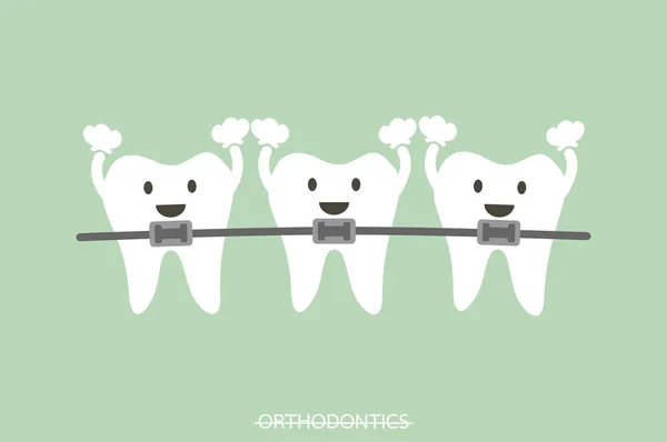 Ortodontia dentes ou aparelho dentário —  Vetores de Stock