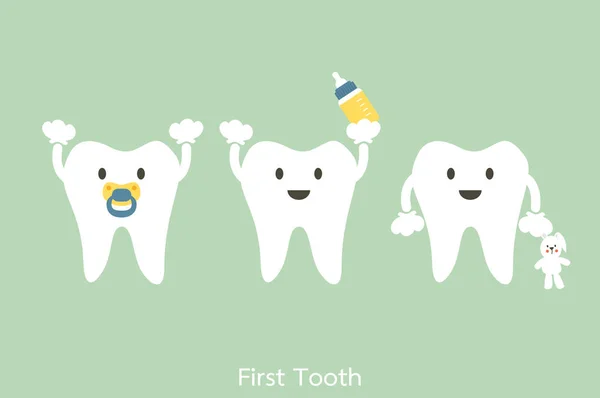 Zubní - první zoubky — Stockový vektor