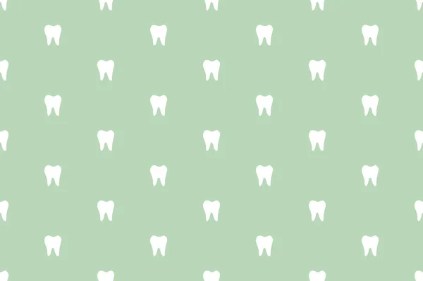 Tooth vector seamless pattern - simple white teeth — Stock Vector