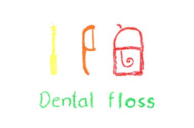 diş ipi - mum boya çizim