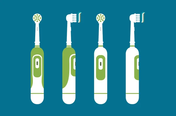 Elektrikli diş fırçası Diş fırçalama diş macunu ile Merhaba sabah — Stok Vektör