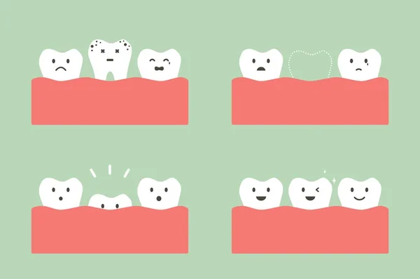 Paso de la caries a los primeros dientes — Archivo Imágenes Vectoriales