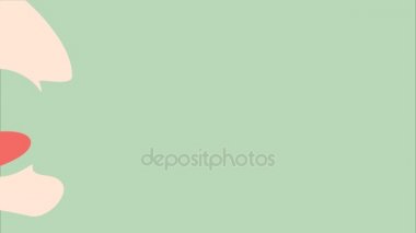 ağız kokusu veya geğirmek için açık kokulu ağız yakın çekim - diş çizgi film vektör düz stil render 2d görüntüleri animasyon, 4k ve Uhd ultra yüksek çözünürlüklü video formatı 3840 x 2160