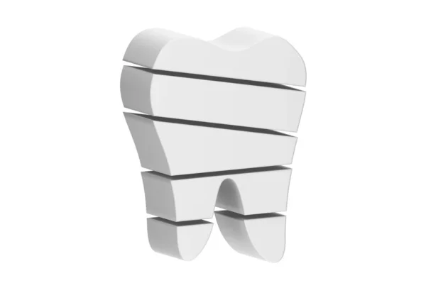 Ząb Jest Plasterek Małą Część Latające Powietrzu Rysunek Dentystyczny Renderować — Zdjęcie stockowe
